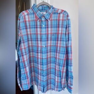Southern Tide Intercoastal Blue Plaid Button Down Shirt XL
